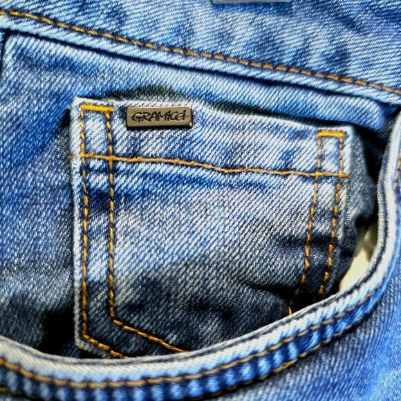 Gramicci Blue Jeans Slim Straight Leg Womens Sz 31 12-14 Medium Wash - Picture 3 of 11